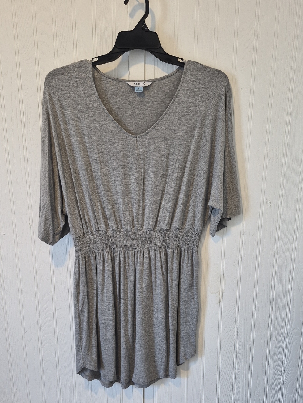 Serra Gray V-Neck Dress